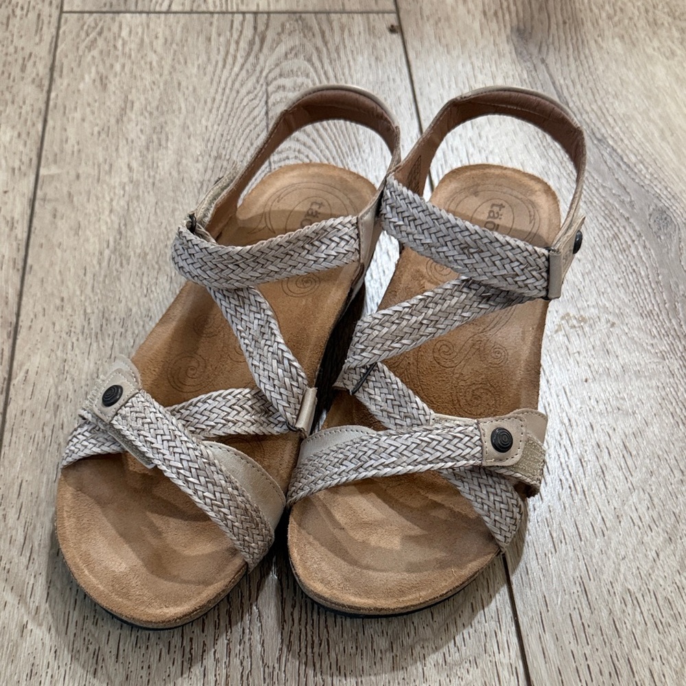 Taos Footwear Braided Strappy Sandals - Light Taupe